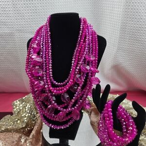 Sassy Jones "Melia" Statement Necklace & Braclet Set